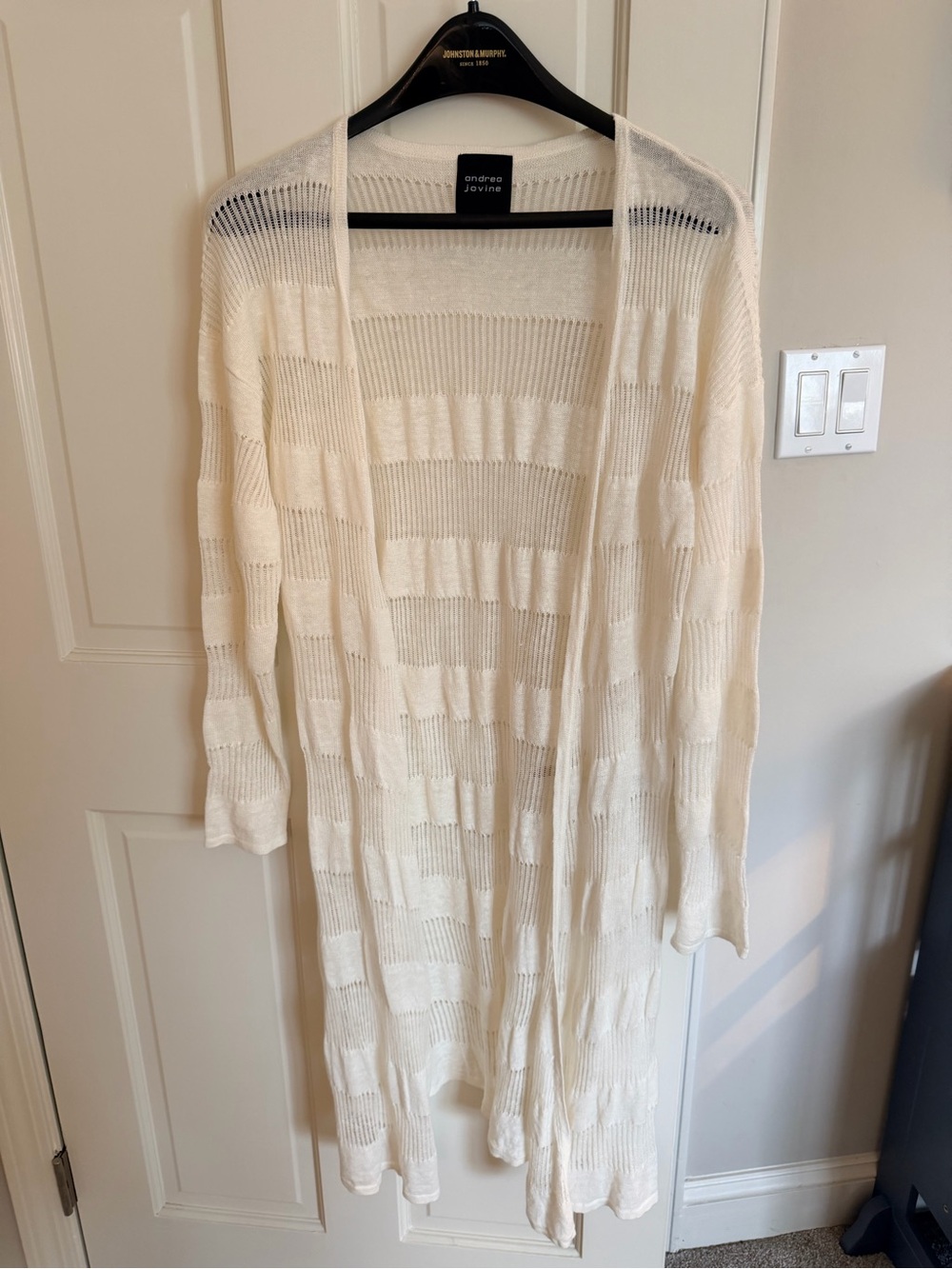Andrea Jovine Cream Open-Knit Long Cardigan medium but fits like a small